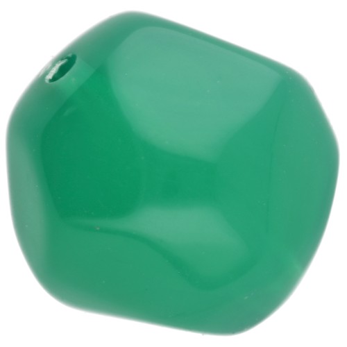 Cuenta redonda irregular facetada de 14 mm de resina transparente - Jade x1