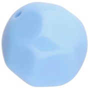 Cuentas de resina opacas facetadas irregulares redondas de 14 mm - Azul bebé x1