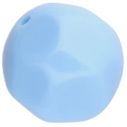 Cuentas de resina opacas facetadas irregulares redondas de 14 mm - Azul bebé x1