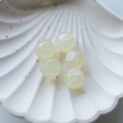 Cuentas facetadas redondas irregulares de 14 mm en resina transparente - Champagne x1
