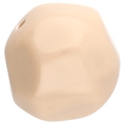 Cuentas de resina opacas facetadas irregulares redondas de 14 mm - Beige x1