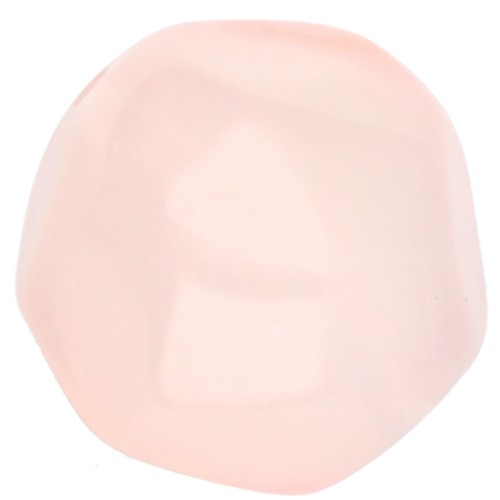 Cuentas facetadas redondas irregulares de 14 mm en resina transparente - Rosa pálido