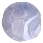 Cuentas facetadas redondas irregulares de 14 mm en resina opaca - Gris glaciar jaspeado