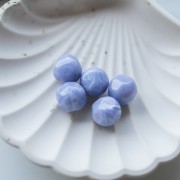 Cuentas facetadas redondas irregulares de 14 mm en resina opaca - Gris glaciar jaspeado