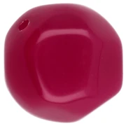 Cuentas facetadas redondas irregulares de 14 mm en resina translúcida - Fucsia x1