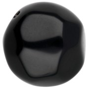 Negro - Cuentas de resina opacas facetadas irregulares redondas de 14 mm - Negro x1 Cuentas de resina opacas facetadas irregulares redondas de 14 mm - Negro x1