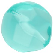 Cuentas redondas irregulares facetadas de resina 16 mm Aqua transparente x1