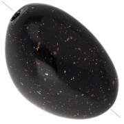 Negro - Cuentas irregulares 13.5x9 mm en resina opaca - Negro con purpurina Dorado x8 Cuentas irregulares 13.5x9 mm en resina opaca - Negro con purpurina Dorado x8
