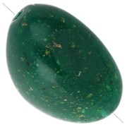 Cuentas irregulares 13.5x9mm en resina opaca - Verde oscuro con purpurina Dorado x8