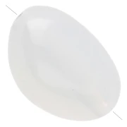 Cuentas irregulares 13.5x9 mm en resina transparente - Opalo blanco x8