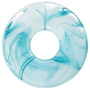 Colgante donut de resina 21 mm - Transparente - Turquesa jaspeado x1