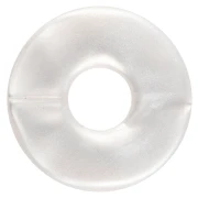 Colgante donut de resina 21 mm - Blanco nacarado x1