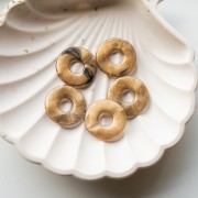 Colgante donuts resina 21 mm - Bronce jaspeado x1