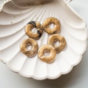 Colgante donuts resina 21 mm - Bronce jaspeado x1