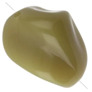 Cuentas irregulares 13x9 mm en resina opaca - Verde oliva x8
