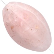 Cuenta con forma de oliva de 4 caras 27x17 mm efecto craquelado en resina translúcida - Rosa empolvado x1
