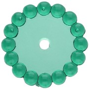 Cuentas redondas 15 mm con bolitas de resina transparente - Verde oscuro x6
