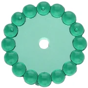 Cuentas redondas 15 mm con bolitas de resina transparente - Verde oscuro x6