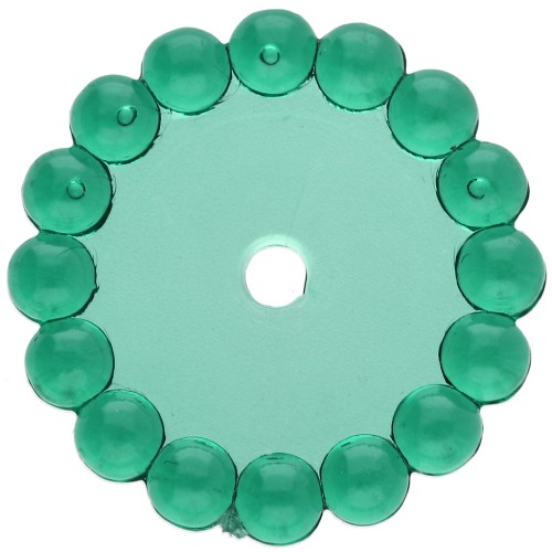 Cuentas redondas 15 mm con bolitas de resina transparente - Verde oscuro x6