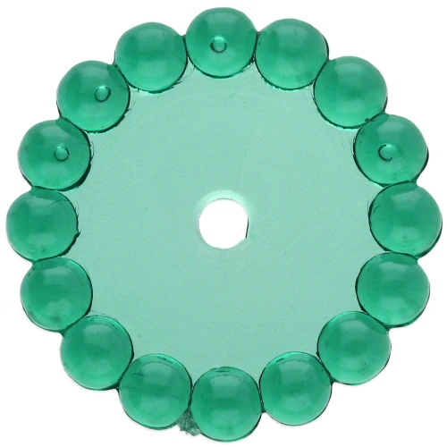 Cuentas redondas 15 mm con bolitas de resina transparente - Verde oscuro x6
