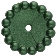 Cuentas redondas 15 mm con bolitas en resina opaca - Verde oscuro nacarado x6