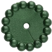 Cuentas redondas 15 mm con bolitas en resina opaca - Verde oscuro nacarado x6
