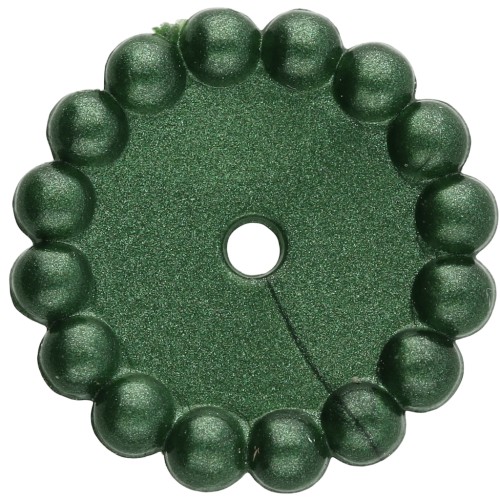 Cuentas redondas 15 mm con bolitas en resina opaca - Verde oscuro nacarado x6