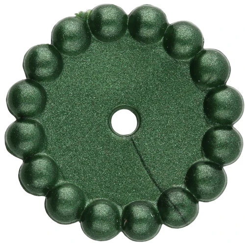 Cuentas redondas 15 mm con bolitas en resina opaca - Verde oscuro nacarado x6