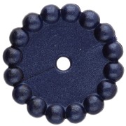 Cuentas redondas 15 mm con bolitas en resina opaca - Azul oscuro perla x6