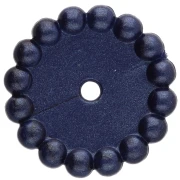 Cuentas redondas 15 mm con bolitas en resina opaca - Azul oscuro perla x6