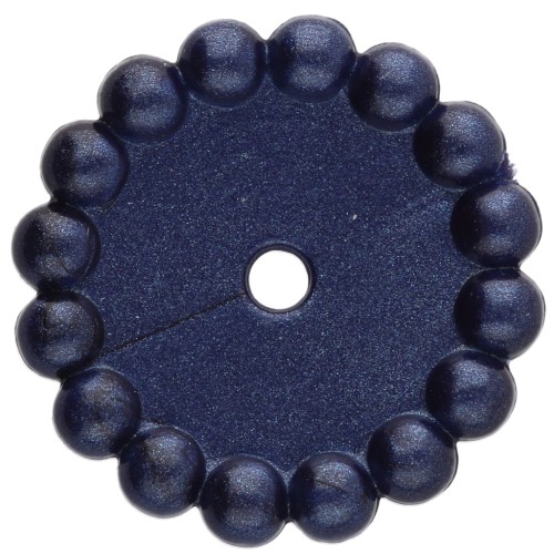 Cuentas redondas 15 mm con bolitas en resina opaca - Azul oscuro perla x6