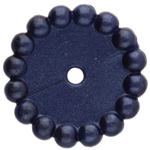 Cuentas redondas 15 mm con bolitas en resina opaca - Azul oscuro perla x6