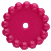 Cuentas redondas 15 mm con bolitas en resina opaca - Magenta oscuro x6