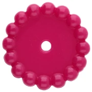 Cuentas redondas 15 mm con bolitas en resina opaca - Magenta oscuro x6