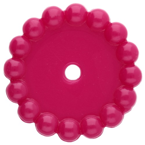 Cuentas redondas 15 mm con bolitas en resina opaca - Magenta oscuro x6