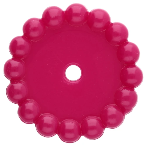 Cuentas redondas 15 mm con bolitas en resina opaca - Magenta oscuro x6