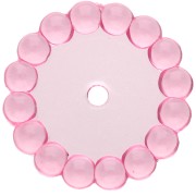 Cuentas redondas 15 mm con bolitas de resina transparente - Rosa x6
