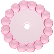 Cuentas redondas 15 mm con bolitas de resina transparente - Rosa x6