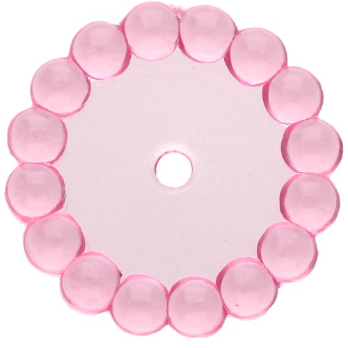 Cuentas redondas 15 mm con bolitas de resina transparente - Rosa x6