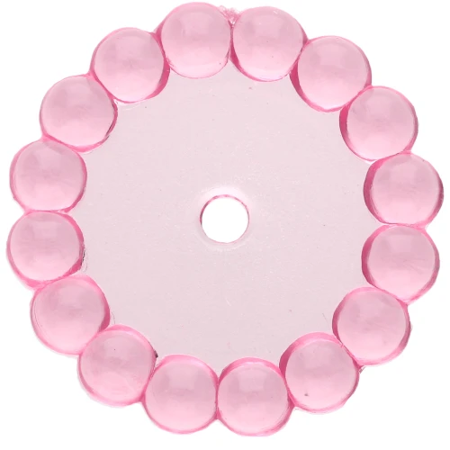 Cuentas redondas 15 mm con bolitas de resina transparente - Rosa x6