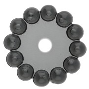 Cuentas redondas de 10 mm con bolitas de resina transparente - Gris oscuro x10