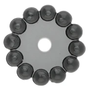 Cuentas redondas de 10 mm con bolitas de resina transparente - Gris oscuro x10