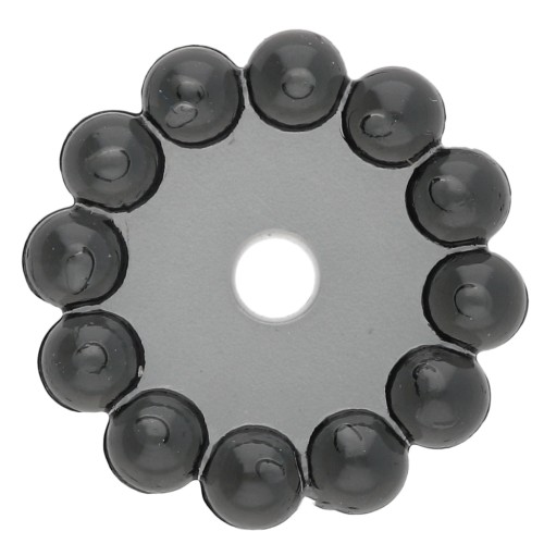 Cuentas redondas de 10 mm con bolitas de resina transparente - Gris oscuro x10