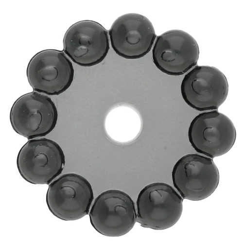 Cuentas redondas de 10 mm con bolitas de resina transparente - Gris oscuro x10