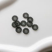 Cuentas redondas de 10 mm con bolitas de resina transparente - Gris oscuro x10
