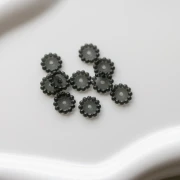 Cuentas redondas de 10 mm con bolitas de resina transparente - Gris oscuro x10