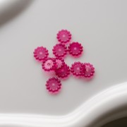 Cuentas redondas de 10 mm con bolitas de resina transparente - Fucsia x10