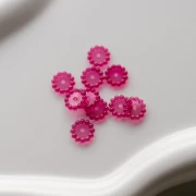 Cuentas redondas de 10 mm con bolitas de resina transparente - Fucsia x10