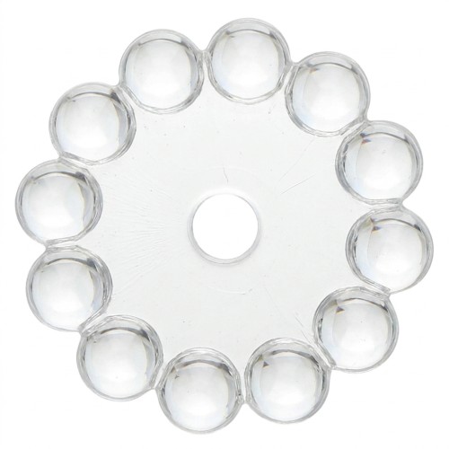 Cuentas redondas de 10 mm con bolitas de resina transparente - Cristal x10