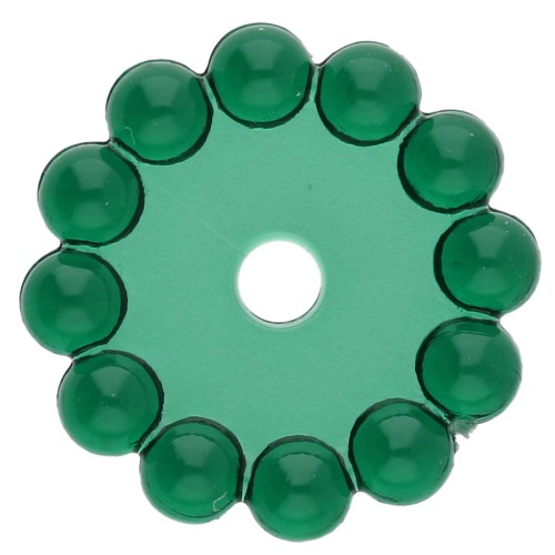 Cuentas redondas 10 mm con bolitas de resina transparente - Verde oscuro x10